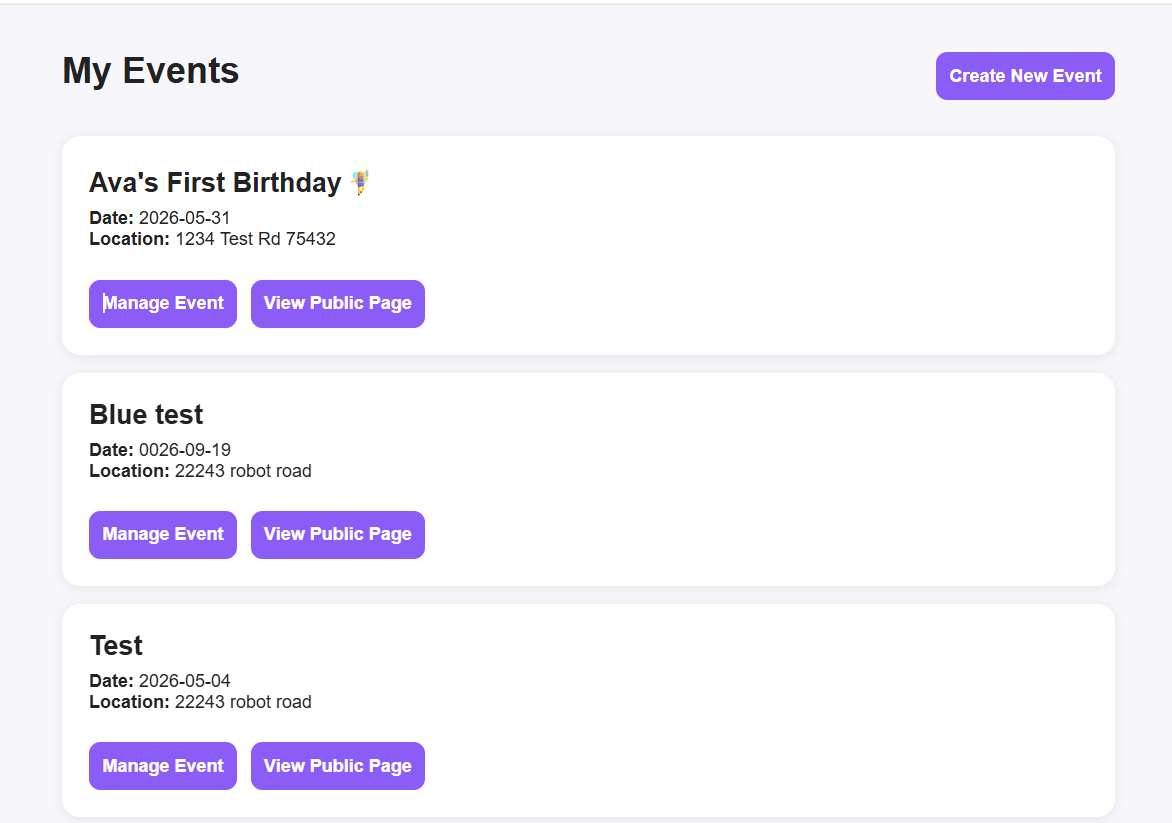 InvitePool host events page