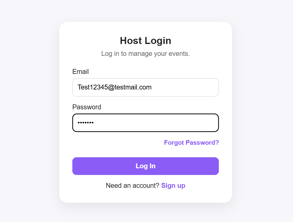 InvitePool host login