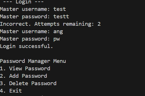 Password manager login attempt